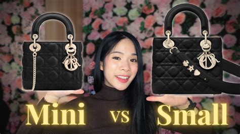 my first mini lady dior and what fits! comparation with chanel mini 